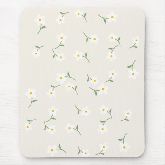 Creme-Gänseblümchen-Blumen-Mauspad Mousepad (Vorne)