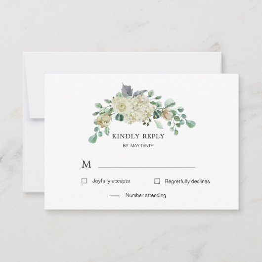 Creme Garden Floral UAWG Response Card Frühjahr RSVP Karte (Vorderseite)