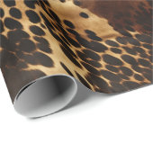 Creme Gepunktet Brown Black Cowhide Geschenkpapier (Rolleneckpunkt)
