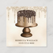 Creme Glitzer Schokolade Tropfen Iccient Cake Bäck Quadratische Visitenkarte (Vorderseite)