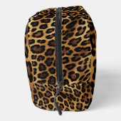 Creme Gold Brown Black Leopard Animal Print Waschbeutel (Rechts)