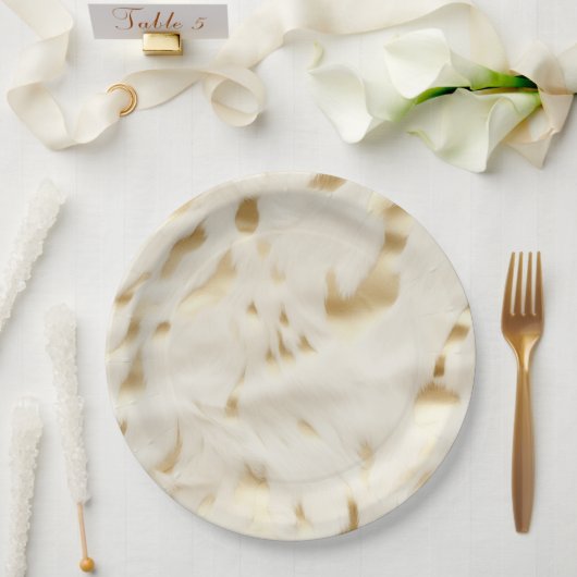 Creme Gold Cowhide Pappteller (Hochzeit)