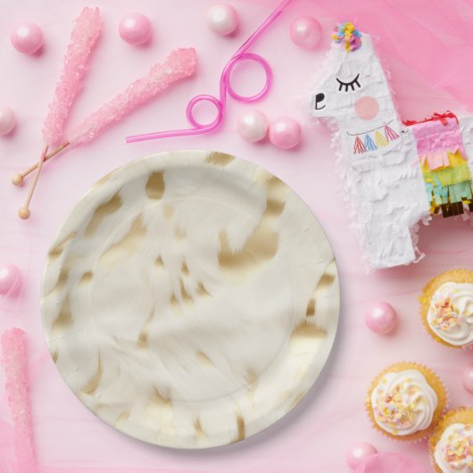 Creme Gold Cowhide Pappteller (Party)