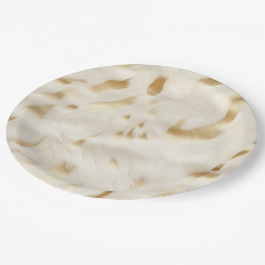 Creme Gold Cowhide Pappteller (Schrägansicht)