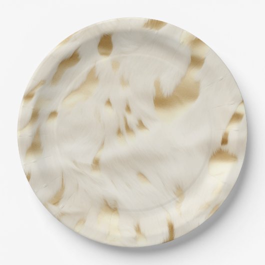 Creme Gold Cowhide Pappteller (Vorderseite)