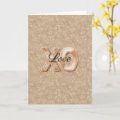 Creme Gold Gelber Glitter Liebe Karte (Gelbe Blume)