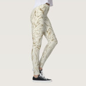 Creme & Gold Glitzer Marmor Swirl Moderner Glanz Leggings (Rechts)