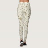 Creme & Gold Glitzer Marmor Swirl Moderner Glanz Leggings (Rückseite)