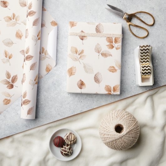 Creme Gold Herbstlaub Geschenkpapier (Kunsthandwerk)