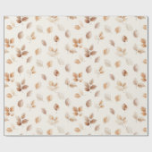 Creme Gold Herbstlaub Geschenkpapier (Flach)
