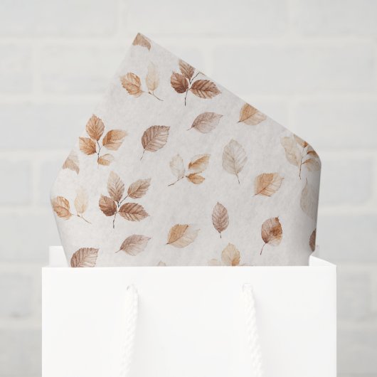 Creme Gold Herbstlaub Seidenpapier (Geschenktüte)