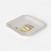 Creme Gold Honig Glas Ernährung Küche Pappteller (Gewinkelt)