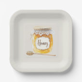 Creme Gold Honig Glas Ernährung Küche Pappteller (Vorderseite)