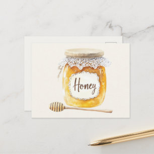 Creme Gold Honig Glas Nährung Postkarte