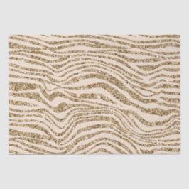 Creme Gold Imitats Glitzer Zebra Seidenpapier