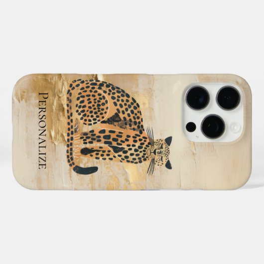 Creme Gold Leopard Case-Mate iPhone Hülle (Rückseite (Horizontal))