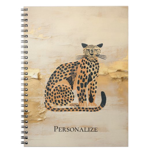 Creme Gold Leopard Notizblock (Vorderseite)