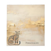 Creme Gold Leopard Notizblock (Vorderseite)