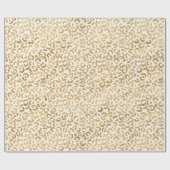 Creme Gold Leopard Print Geschenkpapier (Flach)
