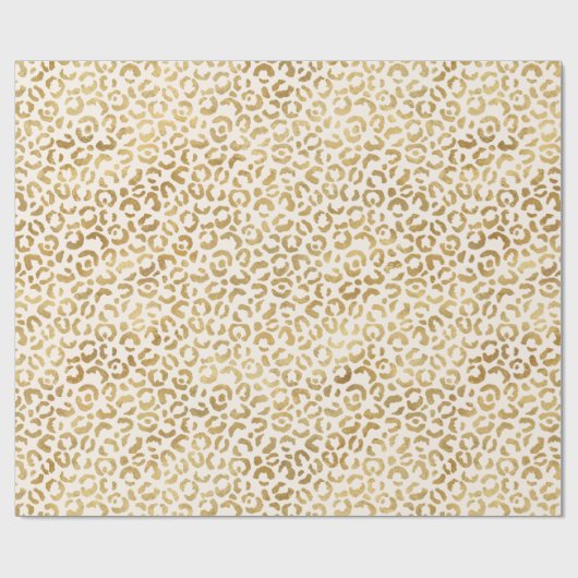  Creme Gold Leopard Print     Geschenkpapier (Flach)