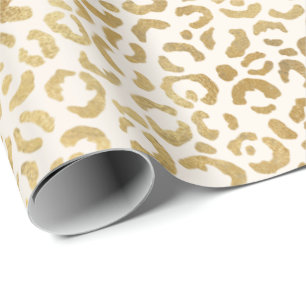 Creme Gold Leopard Print     Geschenkpapier