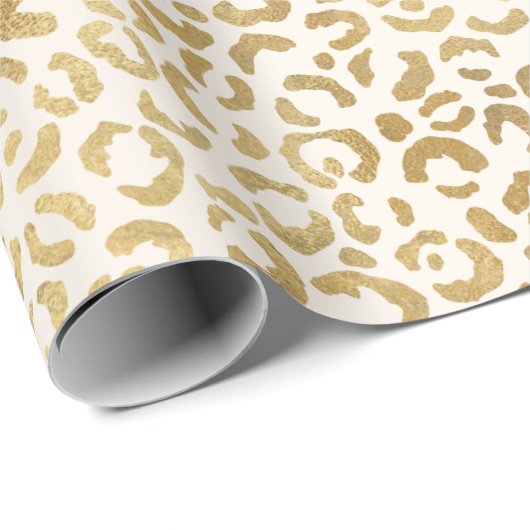 Creme Gold Leopard Print Geschenkpapier (Rolleneckpunkt)