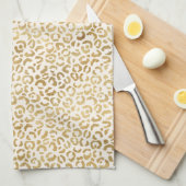 Creme Gold Leopard Print    Geschirrtuch (Viertel Falte)
