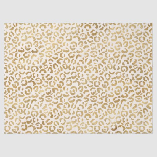 Creme Gold Leopard Print Seidenpapier (Vorderseite)