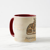 Creme Gold Leopard Tasse (Vorderseite Links)