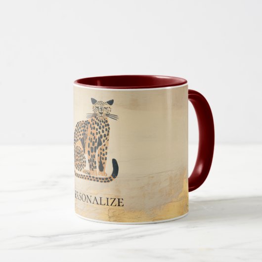 Creme Gold Leopard Tasse (VorderseiteRechts)