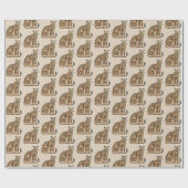 Creme Gold Leopard Tier Geburtstag Geschenkpapier (Flach)