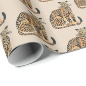 Creme Gold Leopard Tier Geburtstag Geschenkpapier (Rolleneckpunkt)