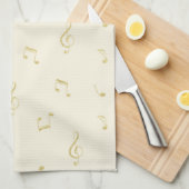 Creme Gold Noten Geschirrtuch (Viertel Falte)