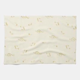 Creme Gold Noten Geschirrtuch