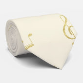 Creme Gold Noten   Krawatte (Gerollt)