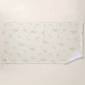 Creme Gold Noten Strandtuch (Vorderseite)