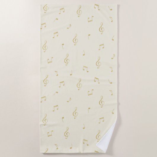 Creme Gold Noten Strandtuch (Vorderseite)