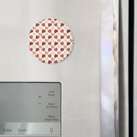 Creme Gold Rote Herzen Magnet (In Situ (Kühlschrank))