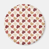 Creme Gold Rote Herzen Magnet (Vorne)
