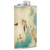 Creme Gold Türkis Cowhide Flachmann (Rechts)