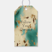 Creme Gold Türkis Cowhide Geschenkanhänger (Vorderseite)