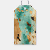 Creme Gold Türkis Cowhide Geschenkanhänger (Rückseite)