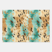 Creme Gold Türkis Cowhide Geschenkpapier Set (Vorderseite 2)