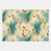 Creme Gold Türkis Cowhide Geschenkpapier Set (Vorderseite)