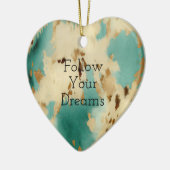 Creme Gold Türkis Cowhide Keramik Ornament (Links)