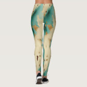 Creme Gold Türkis Cowhide Leggings (Rückseite)