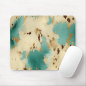 Creme Gold Türkis Cowhide Mousepad (Mit Mouse)