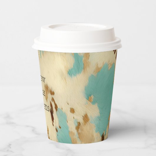 Creme Gold Türkis Cowhide Pappbecher (Links)
