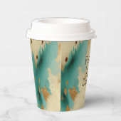 Creme Gold Türkis Cowhide Pappbecher (Rechts)