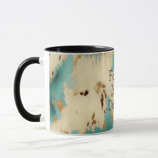 Creme Gold Türkis Cowhide Tasse (Links)